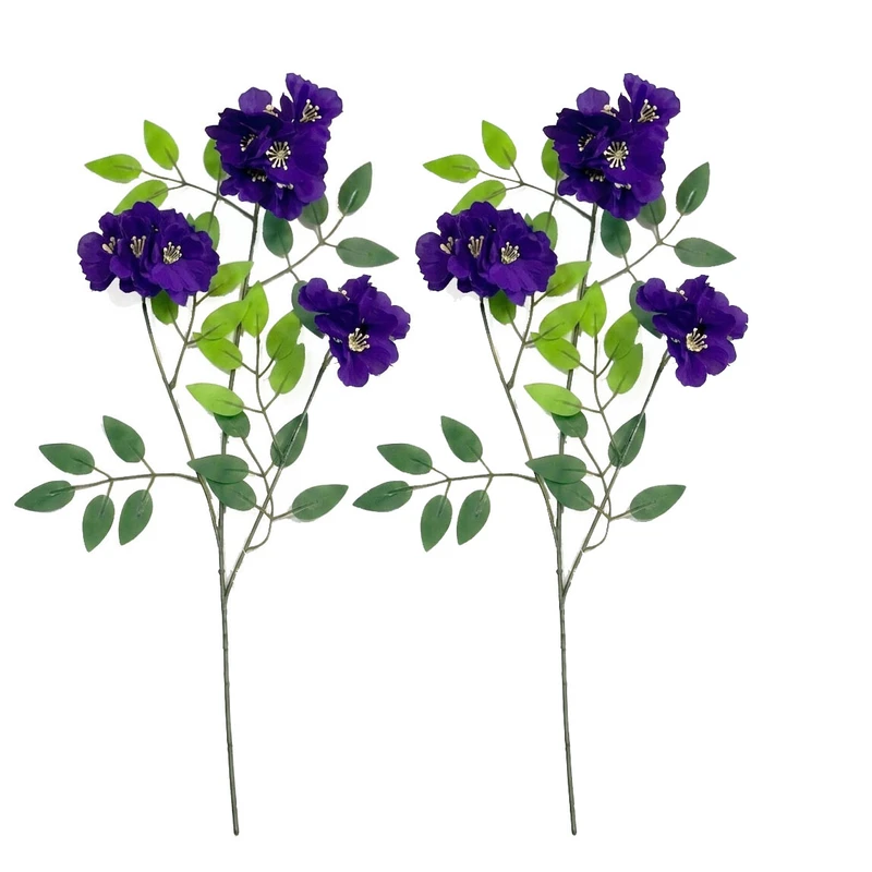 گل مصنوعی شاخه‌ای مدل سه شاخه ویستریا تیارا مجموعه 2 عددی