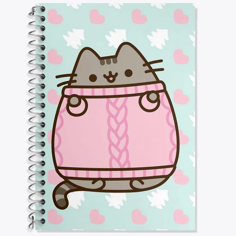 دفتر زبان 50 برگ خندالو مدل سه خط طرح پوشین گربه بامزه کد 26597