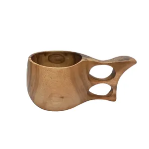 لیوان چوبی مدل کوکسا کلاسیک دو انگشتی کد smll1