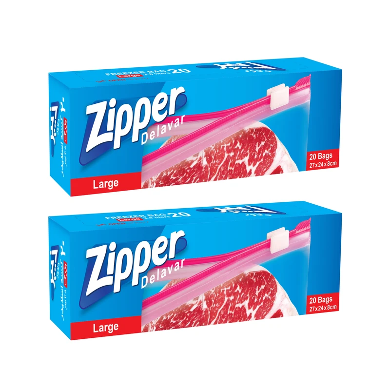 کیسه زیپ دار زیپر دلاور مدل زیپ دار دو بسته 20 عددی