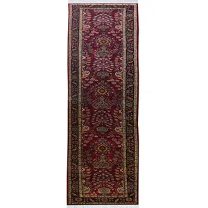فرش قدیمی دستباف کناره به طول پنج متر طرح تبریز کد 219