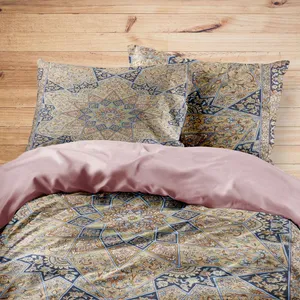 سرویس روتختی مدوپد طرح قالی قم ترنج هندسی مدل C-Ghom137 یک نفره 4 تکه