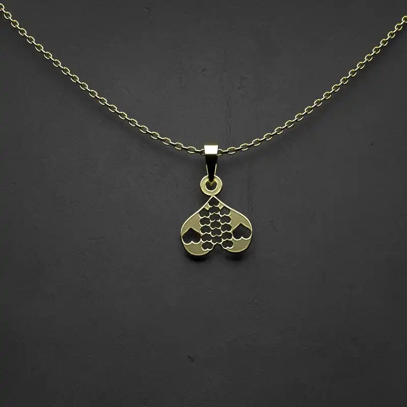 گردنبند طلا 18 عیار زنانه مدوپد مدل  طرح قلب کد EE1202