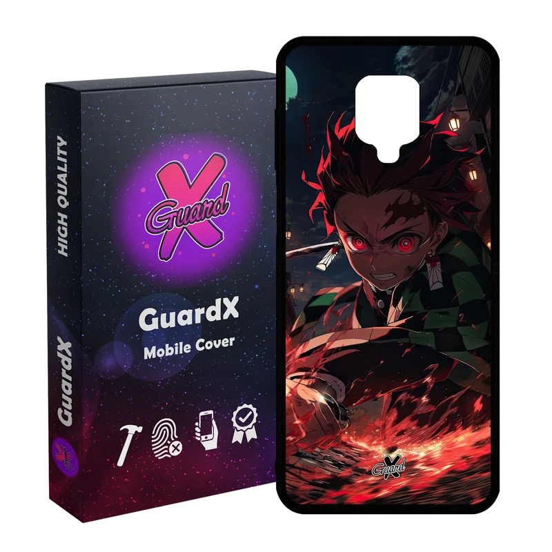 کاور گارد ایکس طرح شیطان کش انیمه مدل Glass10592 مناسب برای گوشی موبایل شیائومی Redmi Note9 Pro/Note 9 Pro Max/Redmi Note 9S/MI Poco M2 Pro