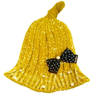 کلاه بافتنی دخترانه طرح پاپیون کد G110-9