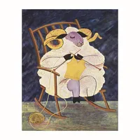 پوستر مدل قوچ در حال بافتن لباس