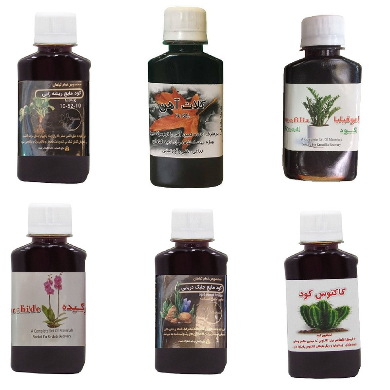 کود مایع فسفر ریشه زایی 10-52-10 و کلات آهن و کود زاموفیلیا و کود ارکیده و کود جلبک دریایی و کود کاکتوس مدل life drop حجم 120 میلی لیتر کود مایع فسفر ریشه زایی 10-52-10 و کلات آهن و کود زاموفیلیا و کود ارکیده و کود جلبک دریایی و کود کاکتوس مدل life drop حجم 120 میلی لیتر