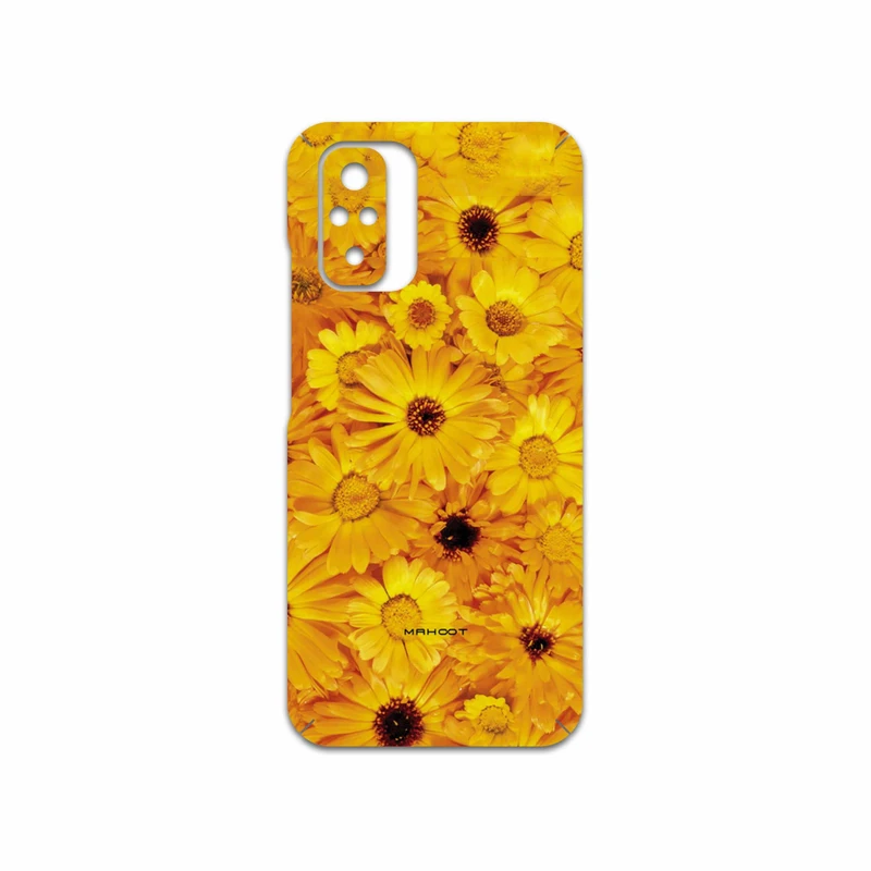 برچسب پوششی ماهوت مدل Yellow-Flower مناسب برای گوشی موبایل شیائومی Redmi Note 10