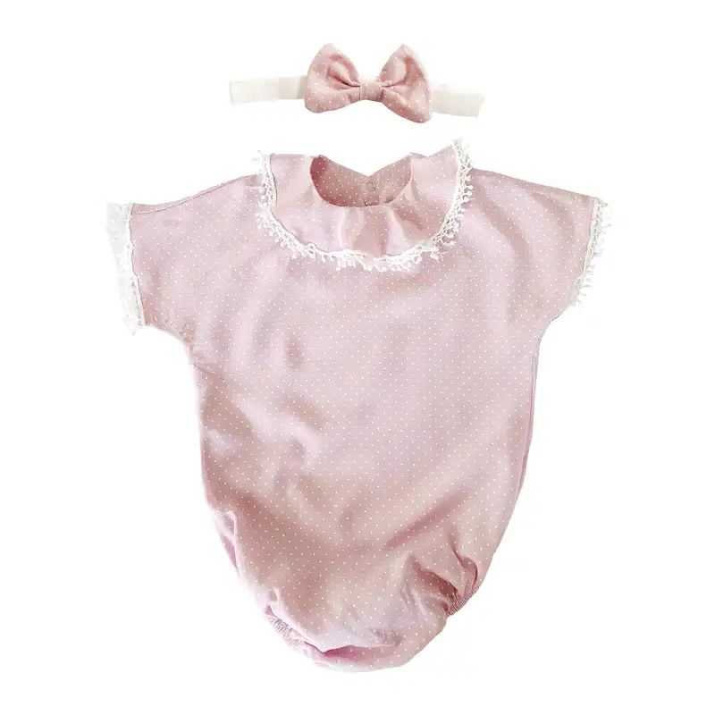 ست بادی و هدبند نوزادی مدل خالدار