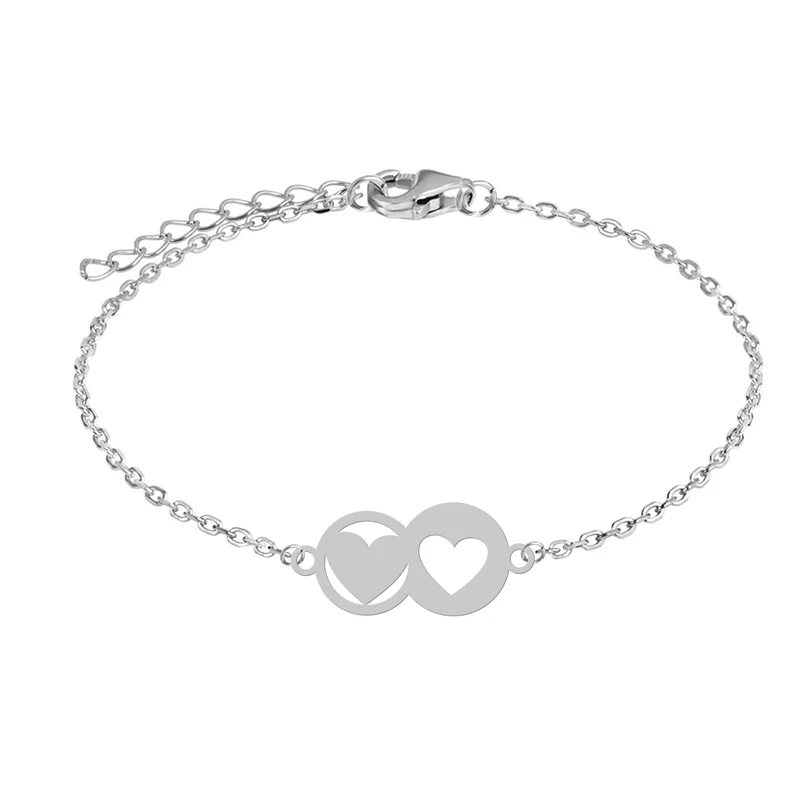 دستبند زنجیری زنانه هایکا مدل دایره و قلب کد z.dh91