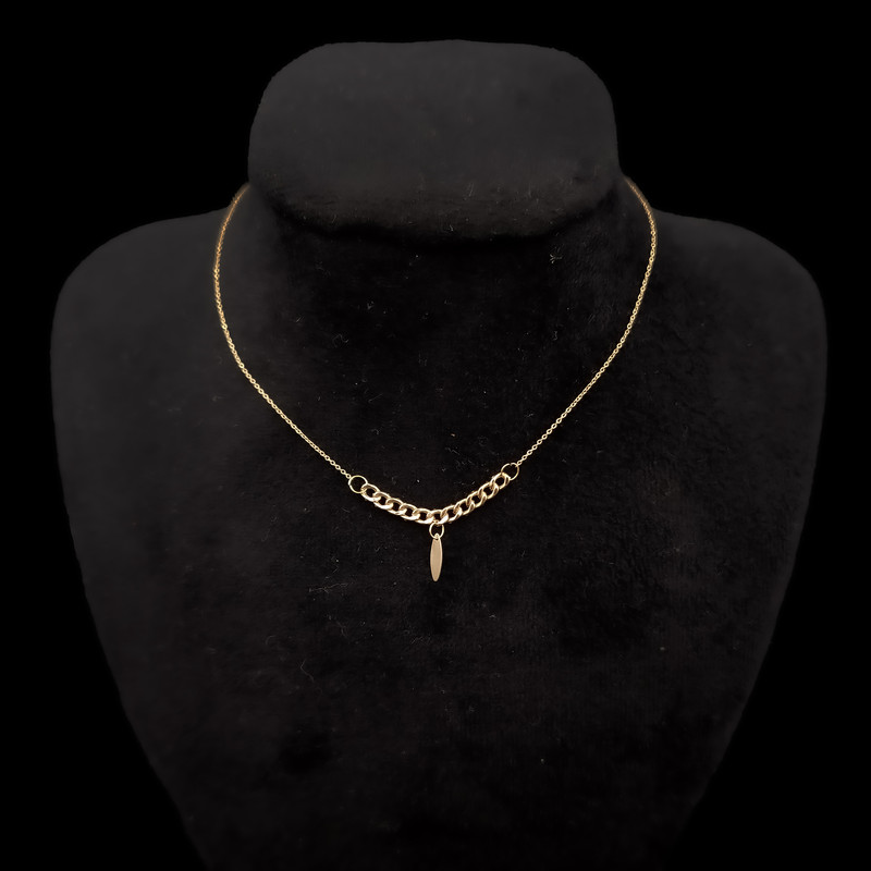 گردنبند طلا 18 عیار زنانه با طرح حلقه‌ای (فلامینگو) ناریا مدل پر