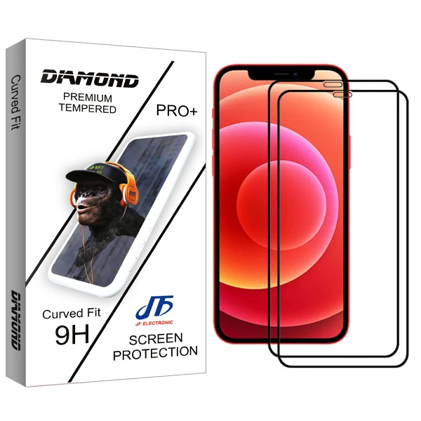 محافظ صفحه نمایش جی اف مدل Diamond glass مناسب برای گوشی موبایل اپل Iphone 12Pro بسته دو عددی