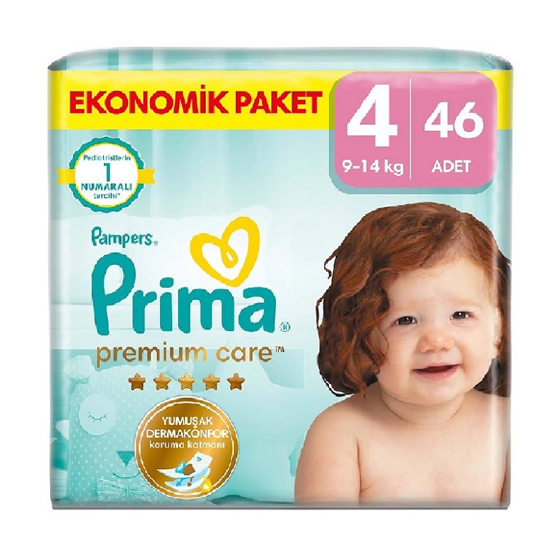 پوشک کودک پریما مدل premium care  سایز 4 بسته 44 عددی