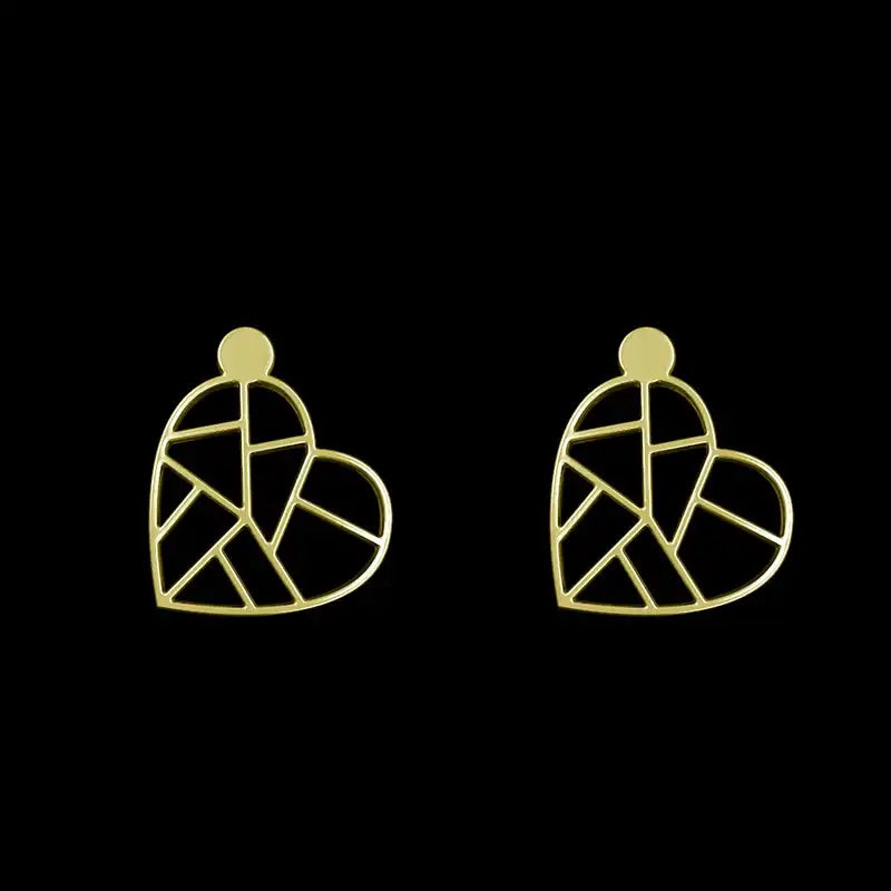 گوشواره طلا 18 عیار زنانه مدوپد مدل قلب کد GA1-14946