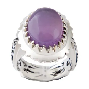 انگشتر نقره مردانه بازرگانی میلادی مدل عقیق سوسنی کهنه رکاب دست ساز کد AM_2674