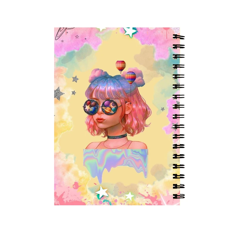 دفتر مشق 60 برگ طرح فانتزی دختر کهکشانی کد D-2010
