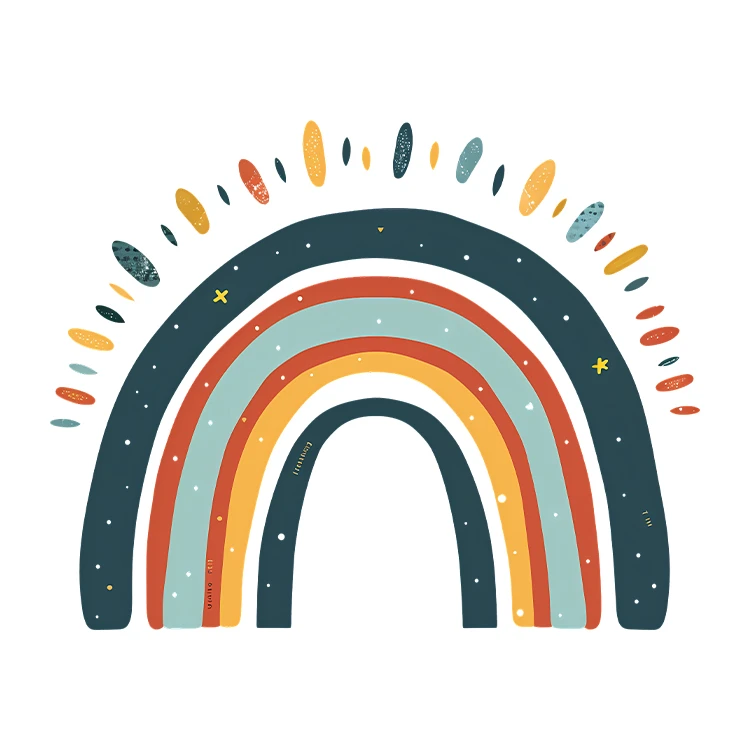 استیکر پارچه و لباس پاد آفرین مدل کارتونی رنگین کمان کد S3759