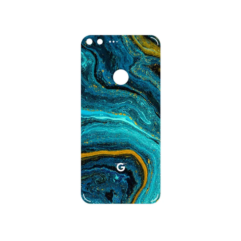 برچسب پوششی ماهوت مدل Turquoise marblewith golden streaks مناسب برای گوشی موبایل گوگل Pixel