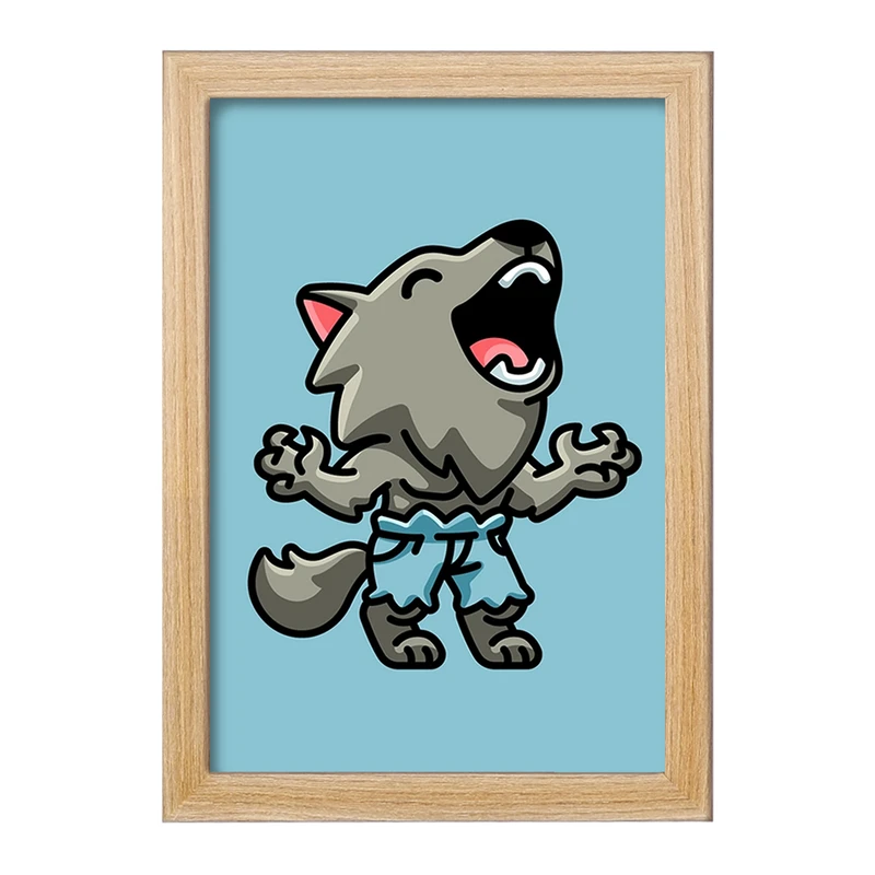 تابلو خندالو مدل حیوانات بامزه گرگ کد 28360