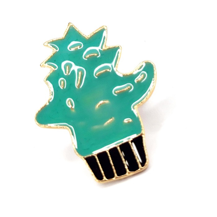 سنجاق سینه زنانه مدل پین فلزی طرح کاکتوس