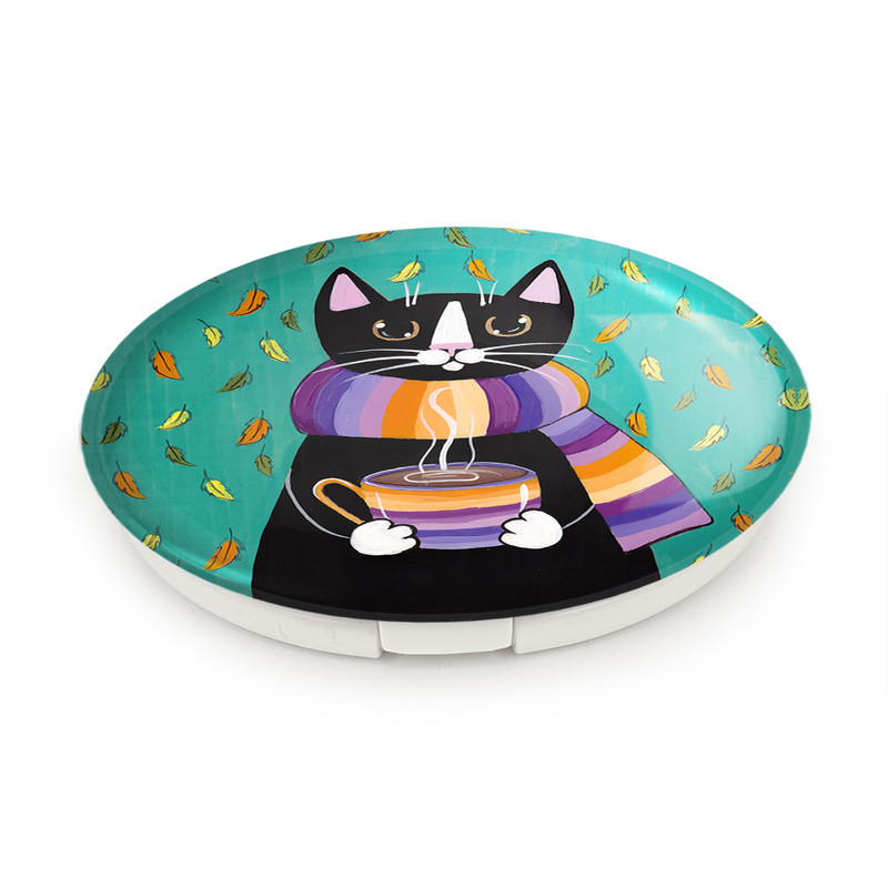 آینه جیبی خندالو طرح گربه مدل تاشو کد 5192