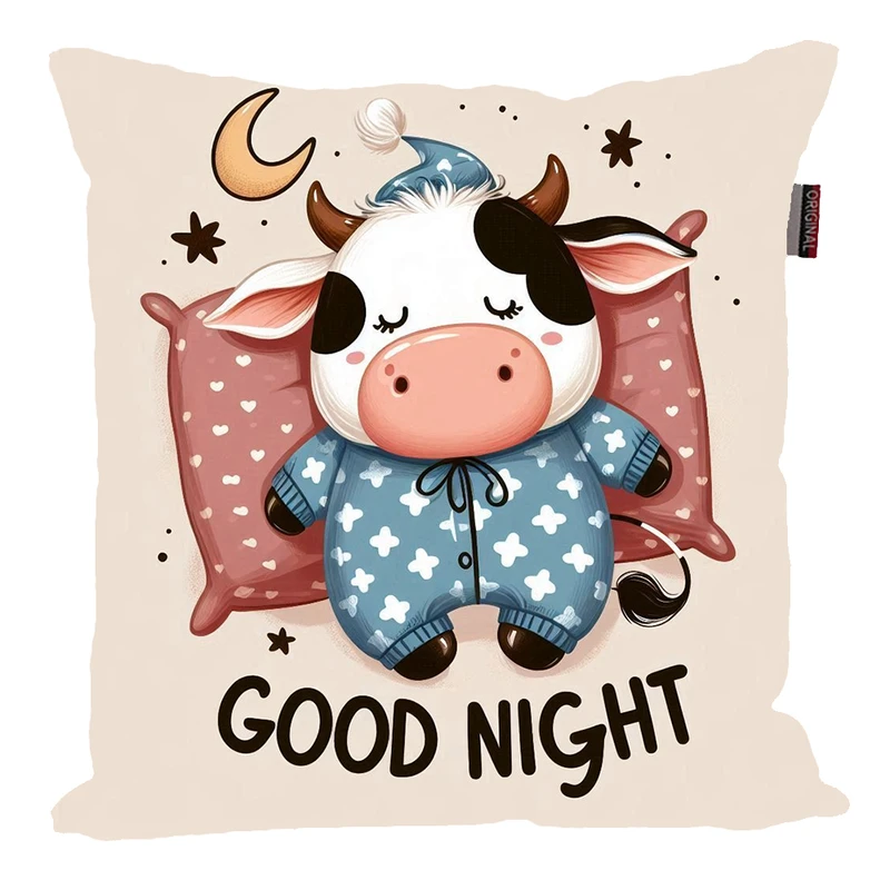 کوسن پاد آفرین مدل عروسکی طرح شب بخیر Good Night کد PK30588