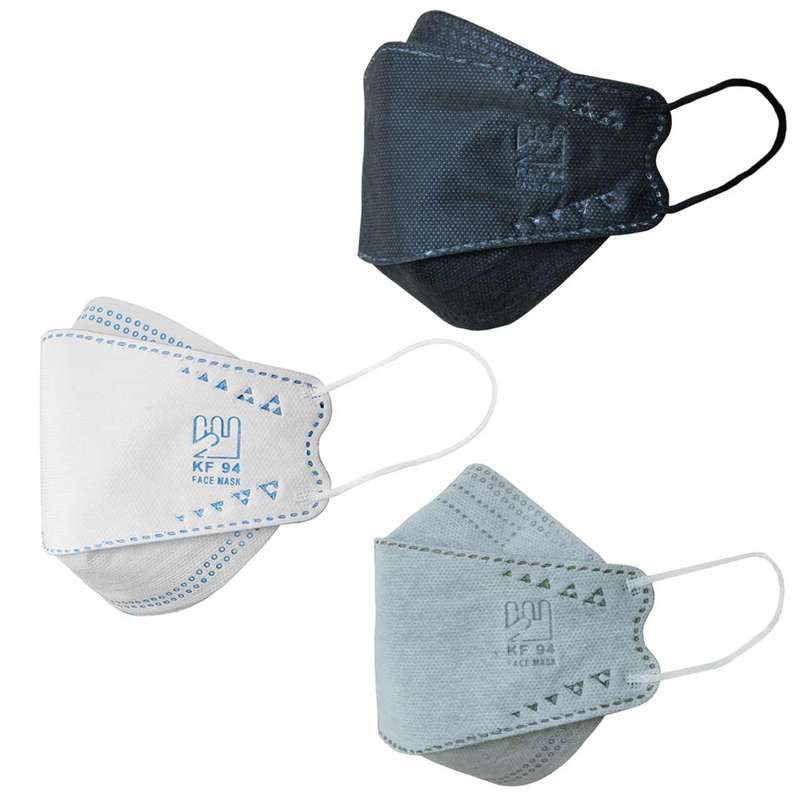 ماسک تنفسی بهسا مدل سه بعدی 3D-BSA-09-BcBlGr بسته 9 عددی