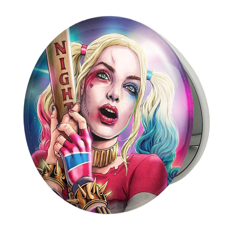 آینه جیبی خندالو طرح هارلی کویین Harley Quinn مدل تاشو کد 3874 