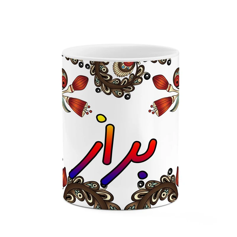 ماگ کاکتی مدل اسم براز طرح سنتی گل و بته کد mgh44130