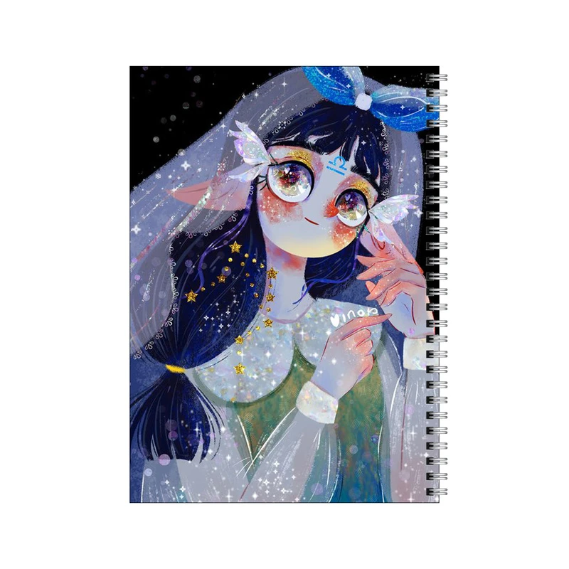 دفتر مشق 80 برگ بامبیلیپ طرح دختر چشم پروانه ای کد 7142760