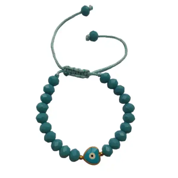 دستبند زنانه مدل چشم نظر طرح قلبی کد HC247