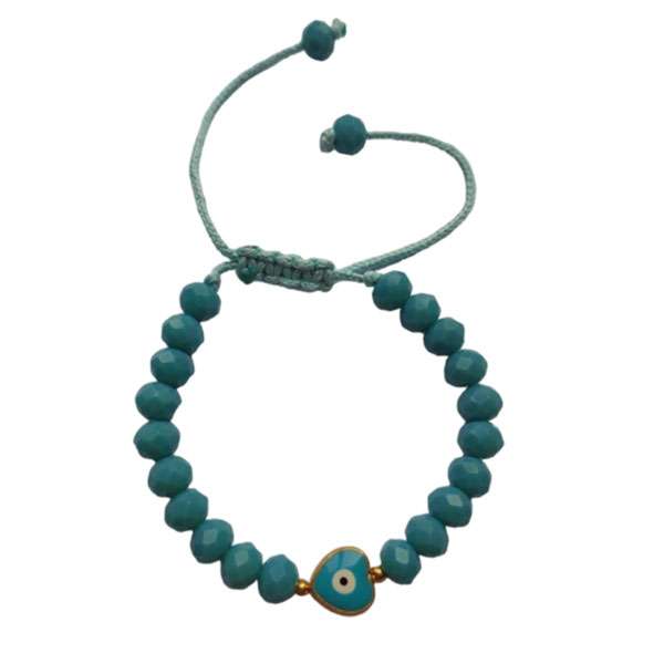 دستبند زنانه مدل چشم نظر طرح قلبی کد HC247