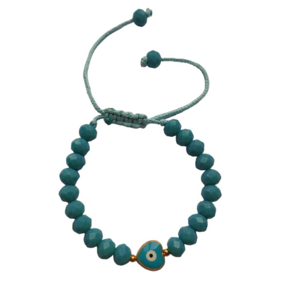 دستبند زنانه مدل چشم نظر طرح قلبی کد HC247