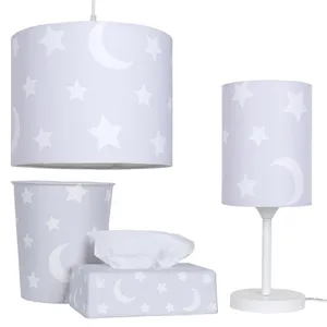 ست لوستر و آباژور کودک طرح ماه و ستاره مدل A103