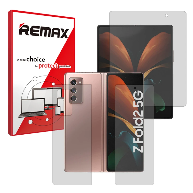 محافظ صفحه نمایش مات ریمکس مدل Resistant مناسب برای گوشی موبایل سامسونگ Galaxy Z Fold 2 به همراه محافظ پشت گوشی