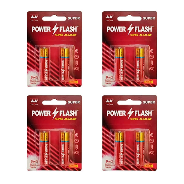 باتری قلمی پاور فلش مدل آلکالاین بسته 8 عددی