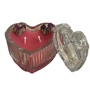 شمع مدل شیشه ای قلبی