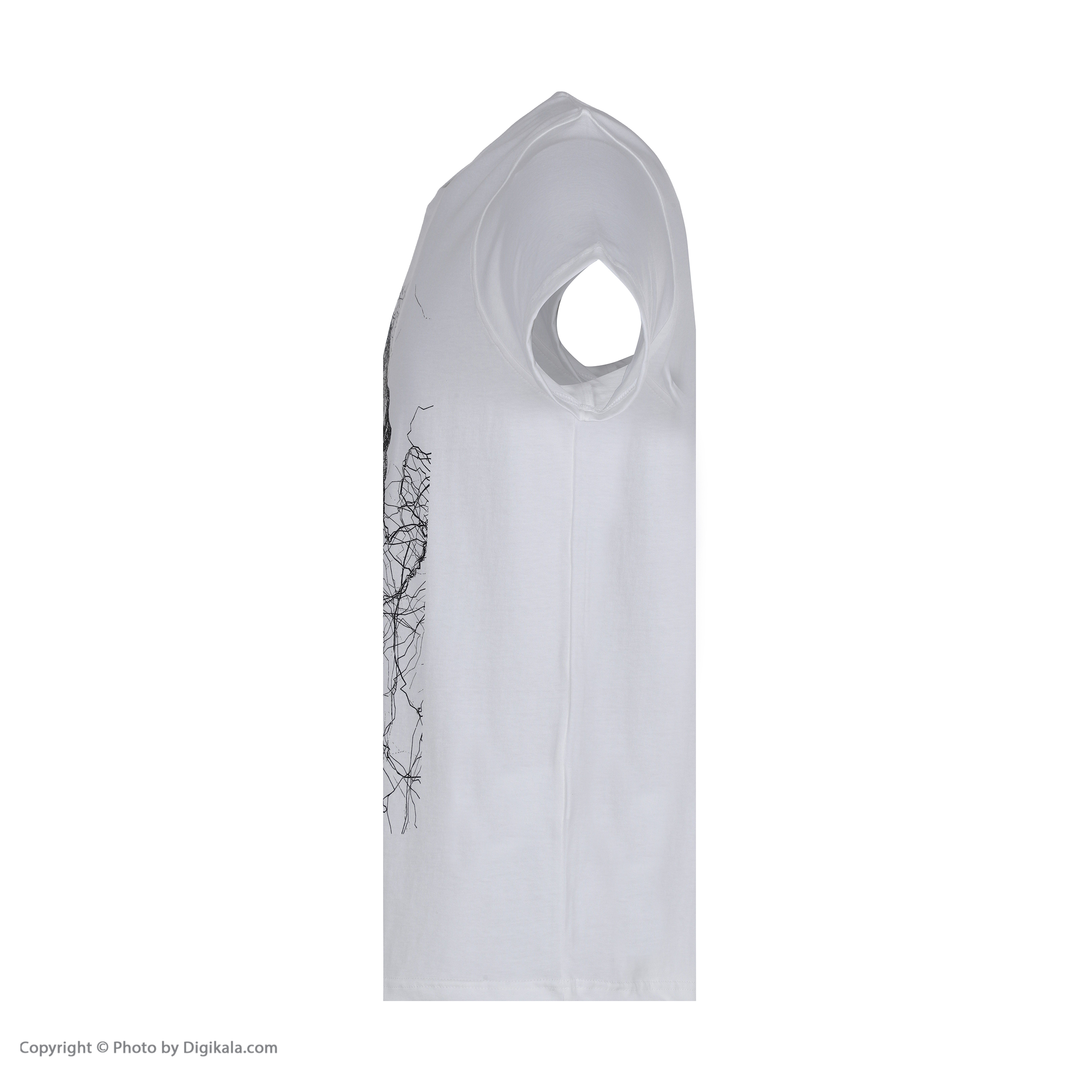 تی شرت آستین کوتاه مردانه مدل دست رنگ سفید