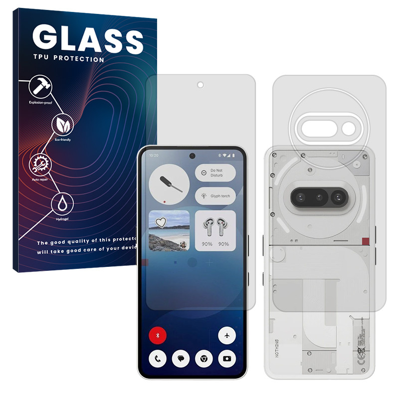 محافظ صفحه نمایش مات گلس مدل Resistant مناسب برای گوشی موبایل ناتینگ Phone 3a به همراه محافظ پشت گوشی