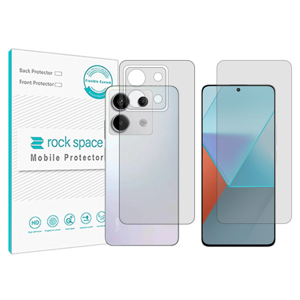 محافظ صفحه نمایش شفاف راک اسپیس مدل HyGEL مناسب برای گوشی موبایل شیائومی  Redmi Note 13 Pro  به همراه محافظ پشت
