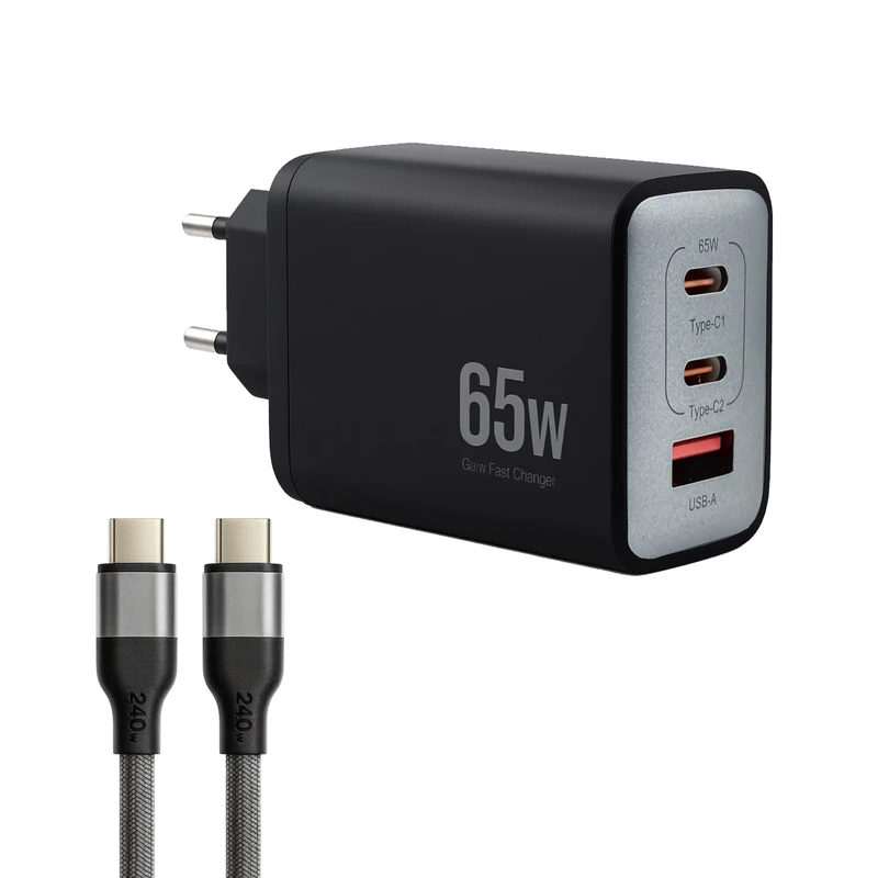 شارژر دیواری 65 وات وونک مدل  PD-65W به همراه کابل دو متری USB-C