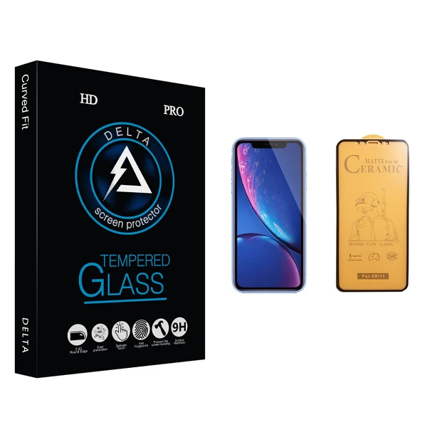 محافظ صفحه نمایش سرامیکی دلتا مدل HD مناسب برای گوشی موبایل اپل iPhone XR