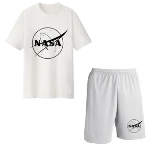 ست تی شرت و شلوارک مردانه مدل ناسا کد Da 405S رنگ سفید