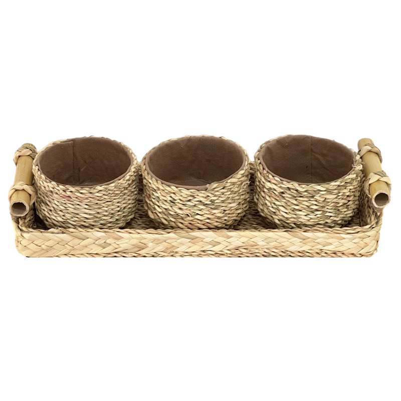 ست اردوخوری چهار تکه مدل دسته بامبو