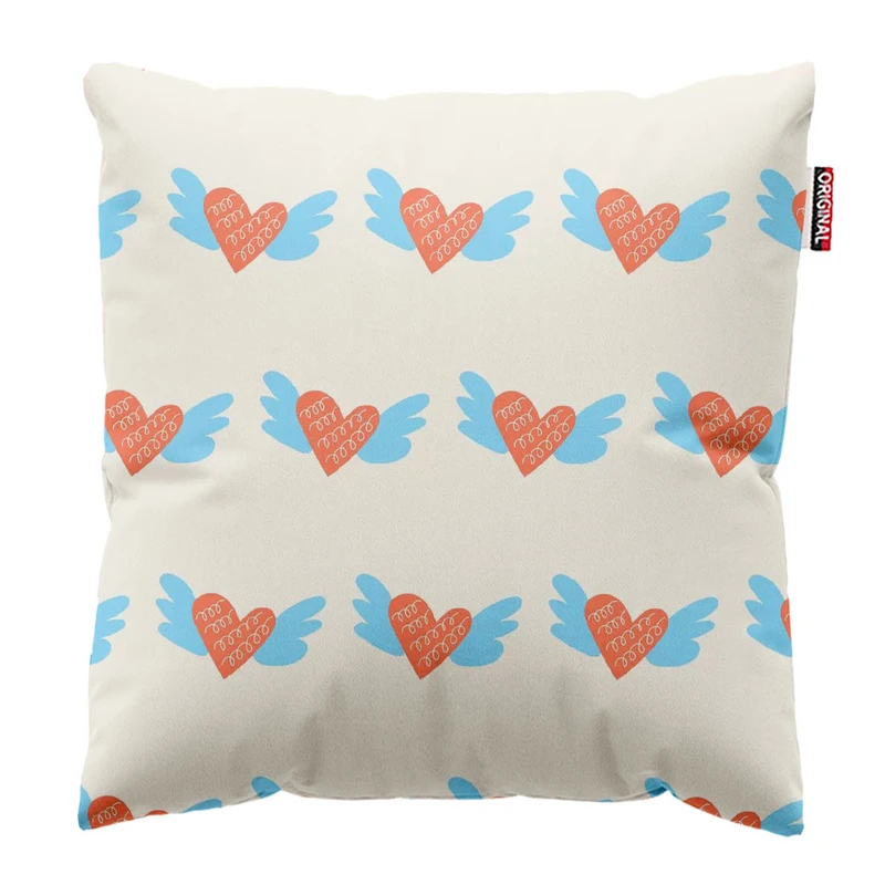 کوسن پاد آفرین طرح قلب کد 5184 سایز 30*30 سانتی متر
