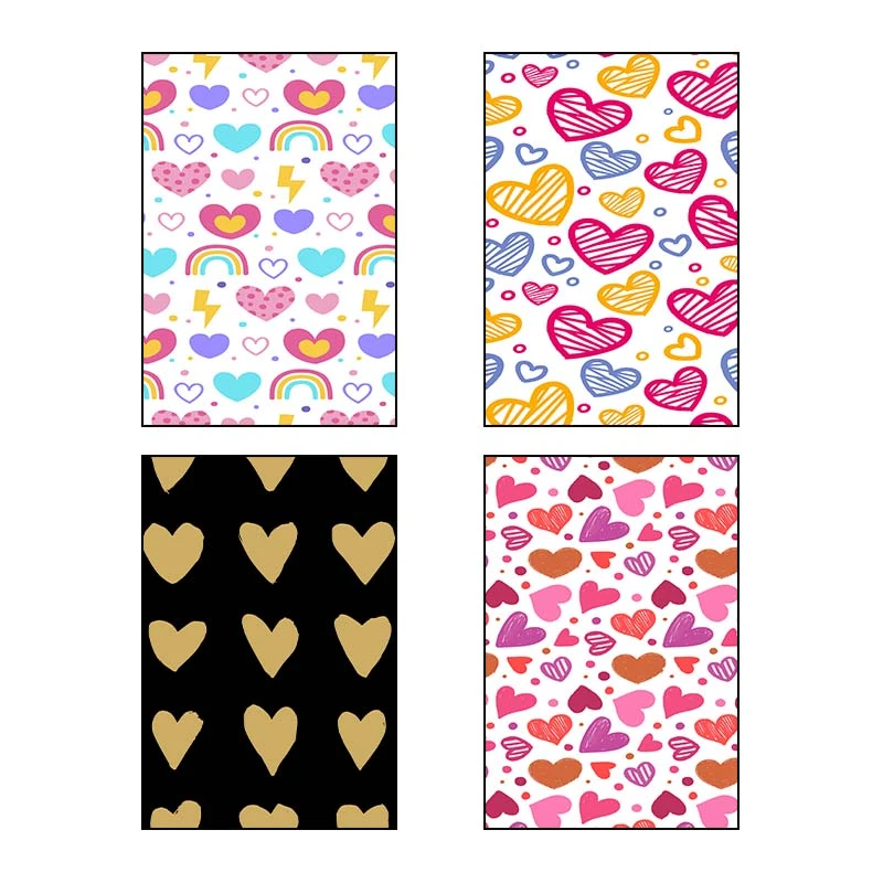 تابلو شاسي کارنيکا طرح پترن عشق Love Pattern کد 98638 مجموعه 4 عددی