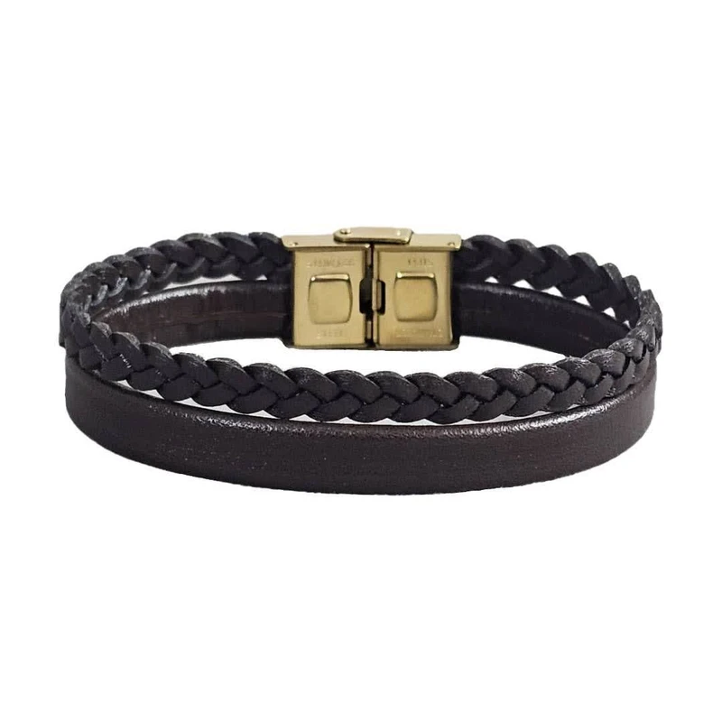 دستبند چرمی  زنانه مدل گیس بافت