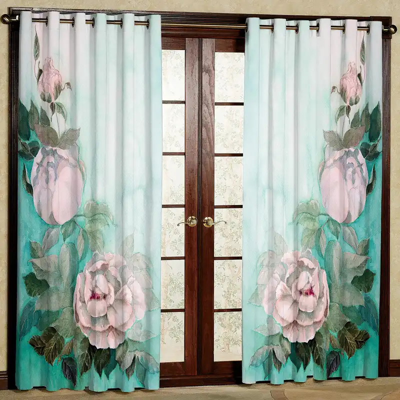 پرده مدل گل دار مخمل پانچی کد 2619 سایز 200x140 سانتی متر