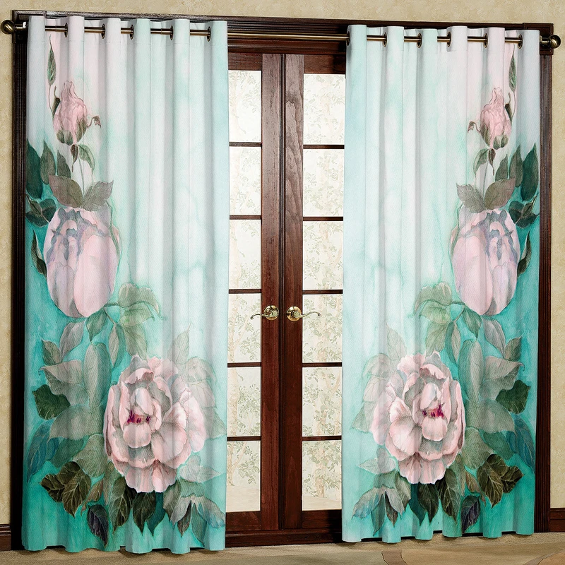 پرده مدل گل دار هازان پانچی کد 2619 سایز 140x200 سانتی متر