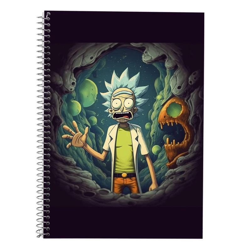 دفتر زبان 50 برگ مدوپد مدل دوخط طرح ریک اند مورتی rick&morty کد DF10799